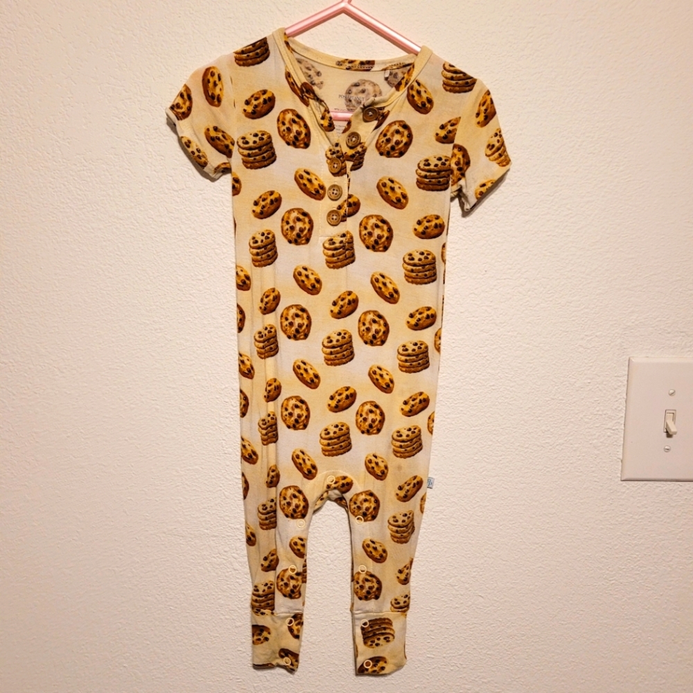 Posh Peanut cookies short sleeved romper 12-18 months bamboo